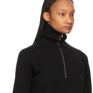 TOTÊME black half zip merino sweater size small